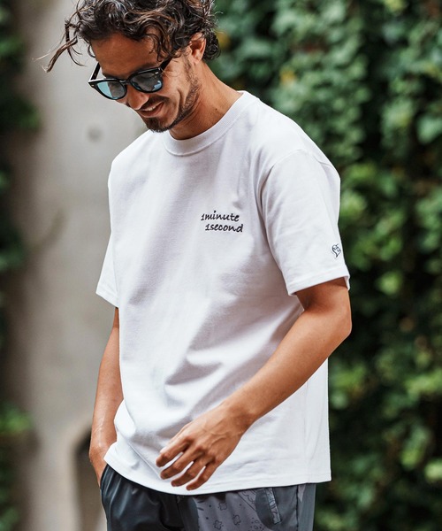 1minute 1second(ワンミニットワンセカンド)の「mt9240- 10oz heavy weight half sleeve cut sew (cursive embroidery) Tシャツ(Tシャツ/カットソー・メンズ・ホワイト/ブラック/グリーン系その他・S/M/L/XL)」の16枚目の写真