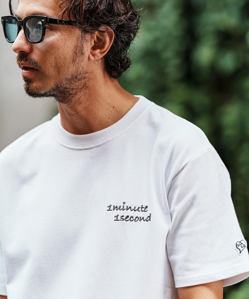 1minute 1second(ワンミニットワンセカンド)の「mt9240- 10oz heavy weight half sleeve cut sew (cursive embroidery) Tシャツ(Tシャツ/カットソー・メンズ・ホワイト/ブラック/グリーン系その他・S/M/L/XL)」の17枚目の写真