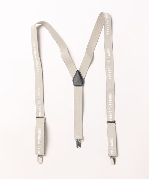 UNIVERSAL OVERALL(ユニバーサルオーバーオール)の「【UNIVERSAL OVERALL】ロゴプリント サスペンダー Logo print suspenders UV0897I(サスペンダー・メンズ・ブラック/ベージュ/ネイビー/グレー・FREE)」の1枚目の写真