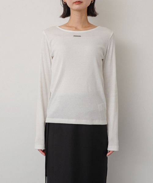 SENSE OF PLACE by URBAN RESEARCH(センスオブプレイスバイアーバンリサーチ)の「プレートツキバレエネックトップ(Tシャツ/カットソー・レディース・レッド/オフホワイト/チャコールグレー・ONE)」の4枚目の写真