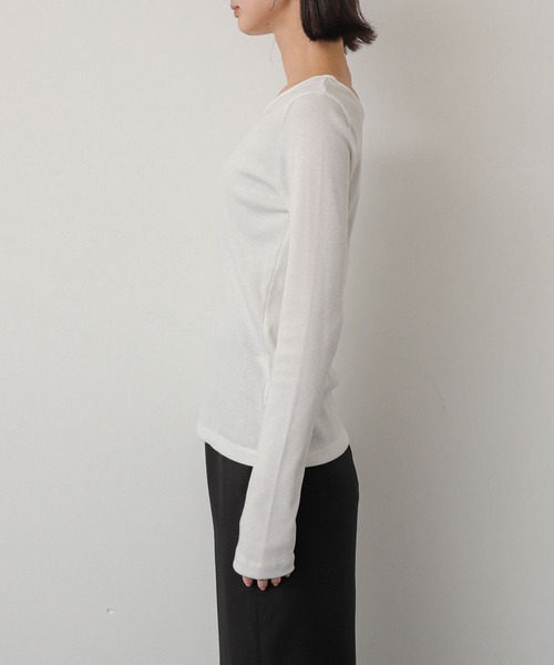 SENSE OF PLACE by URBAN RESEARCH(センスオブプレイスバイアーバンリサーチ)の「プレートツキバレエネックトップ(Tシャツ/カットソー・レディース・レッド/オフホワイト/チャコールグレー・ONE)」の5枚目の写真