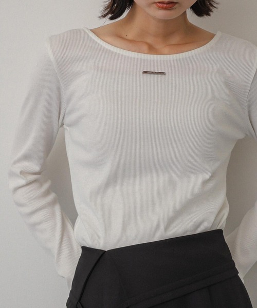 SENSE OF PLACE by URBAN RESEARCH(センスオブプレイスバイアーバンリサーチ)の「プレートツキバレエネックトップ(Tシャツ/カットソー・レディース・レッド/オフホワイト/チャコールグレー・ONE)」の9枚目の写真