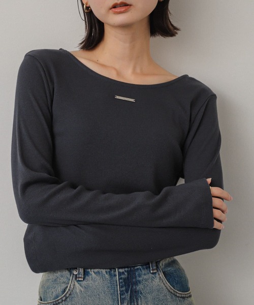 SENSE OF PLACE by URBAN RESEARCH(センスオブプレイスバイアーバンリサーチ)の「プレートツキバレエネックトップ(Tシャツ/カットソー・レディース・レッド/オフホワイト/チャコールグレー・ONE)」の16枚目の写真