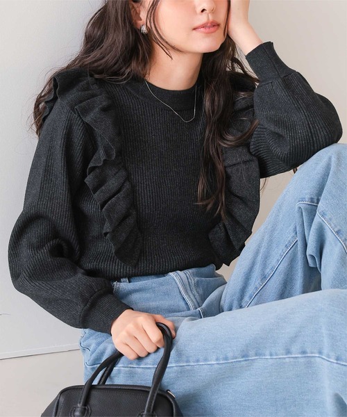 セール】デザインフリルニット（ニット/セーター）｜titivate