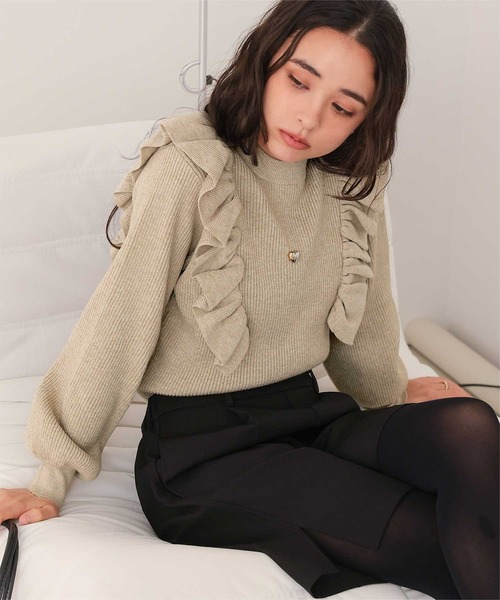 セール】デザインフリルニット（ニット/セーター）｜titivate