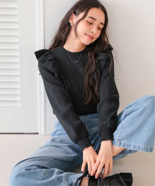 セール】デザインフリルニット（ニット/セーター）｜titivate