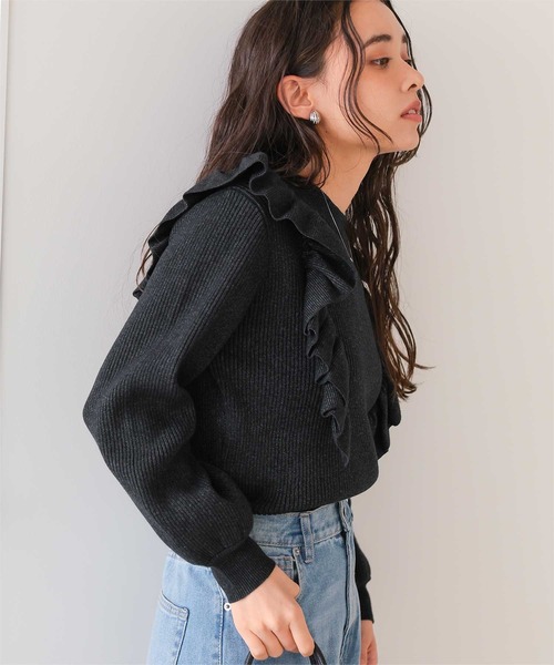 セール】デザインフリルニット（ニット/セーター）｜titivate