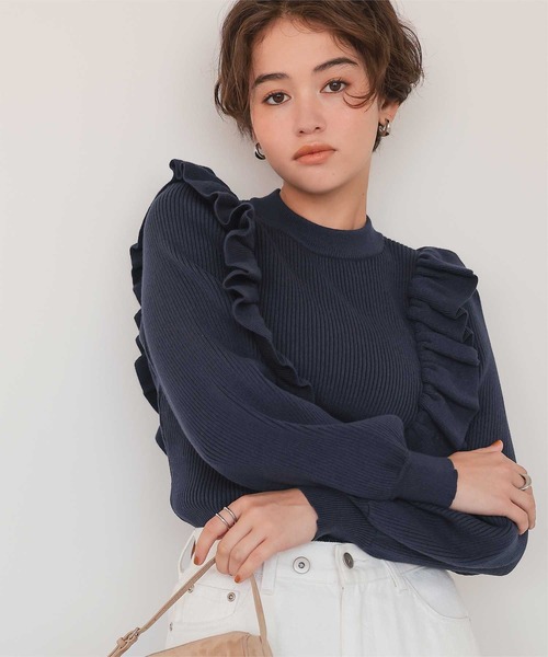 セール】デザインフリルニット（ニット/セーター）｜titivate