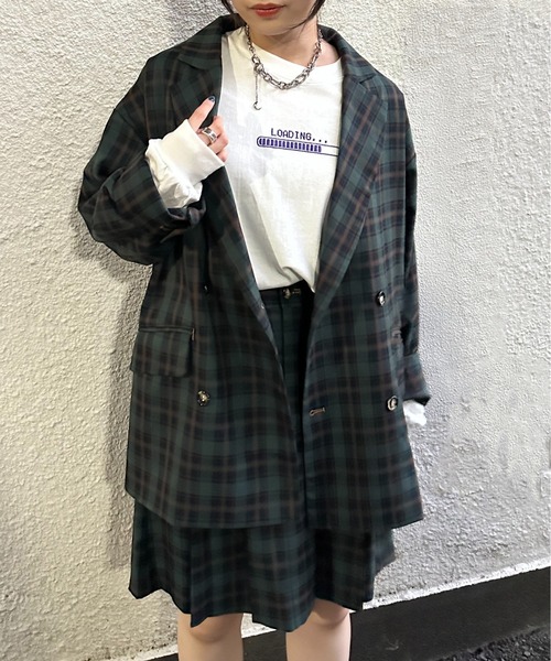 DOUBLE NAME(ダブルネーム)の「プリーツミニスカート(スカート・レディース・ネイビー系/グリーン系・FREE)」の6枚目の写真