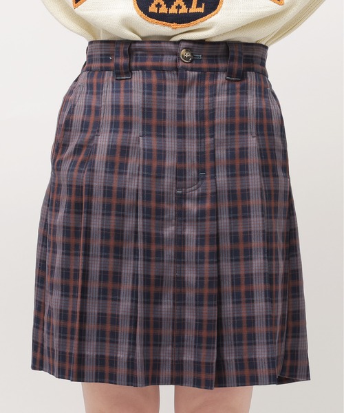 DOUBLE NAME(ダブルネーム)の「プリーツミニスカート(スカート・レディース・ネイビー系/グリーン系・FREE)」の15枚目の写真