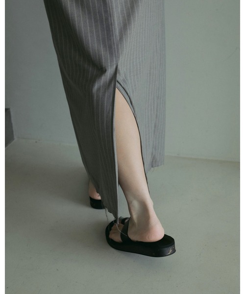 anuke アンヌークCutoff Straight Skirt ブラック　新作 ànuke online store（アンヌーク） / Cutoff Straight
