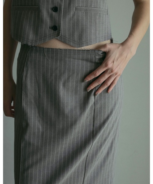 anuke アンヌークCutoff Straight Skirt ブラック　新作 ànuke online store（アンヌーク） / Cutoff Straight