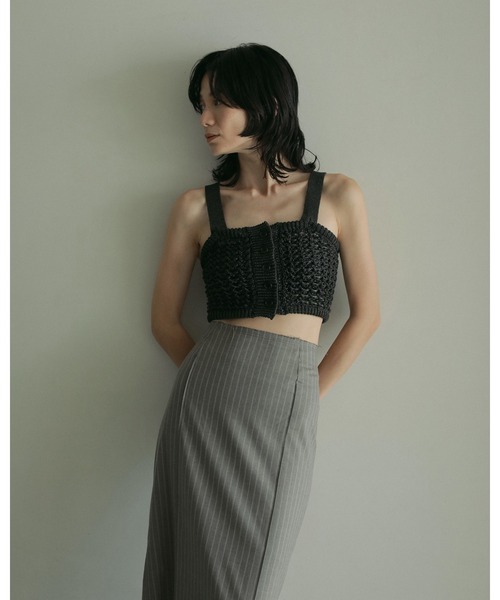 anuke アンヌークCutoff Straight Skirt ブラック　新作 ànuke online store（アンヌーク） / Cutoff Straight