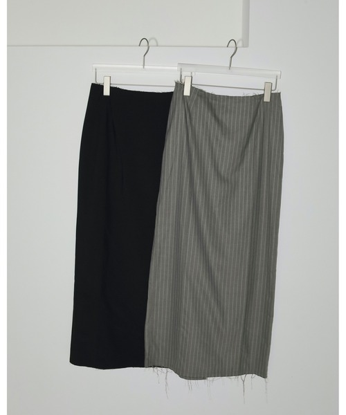 anuke アンヌークCutoff Straight Skirt ブラック　新作 ànuke online store（アンヌーク） / Cutoff Straight