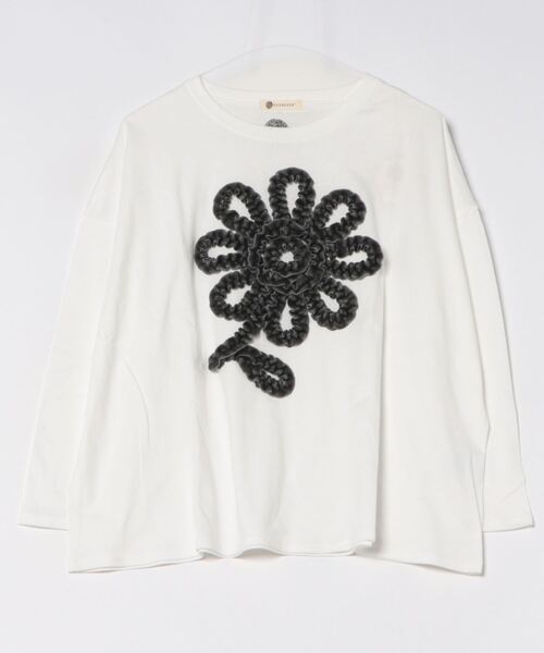 tシャツ (BD)「BARNDOOR」レース素材 フリル フラワー Tシャツ レディース BARNDOOR tシャツ (BD)「BARNDOOR」チュール フリル フラワー