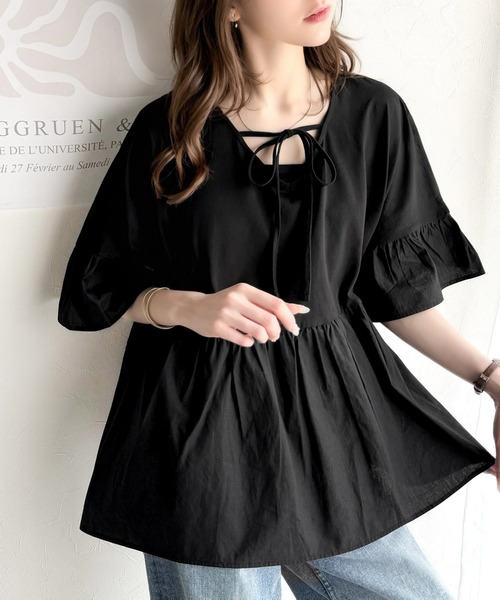 セール】Tシャツより上品に、ブラウスより気軽に。綿100％前後2WAY