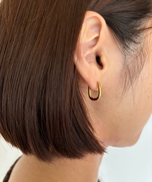 Diliraba(ディリラバ)の「【Diliraba】ステンレスフープ+ストーンピアスセット A(ピアス(両耳用)・レディース・ゴールド/シルバー・FREE)」の3枚目の写真
