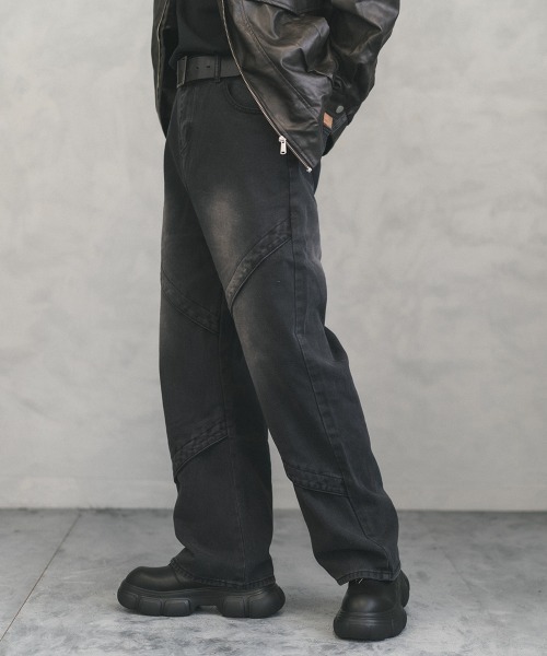 Shoowtime(ショウタイム)の「vintage washed knees switching denim pants / ビンテージウォッシュニースイッチデニムパンツ(デニムパンツ・メンズ・ブラック系/ブルー系・MEDIUM/X-LARGE/LARGE)」の7枚目の写真