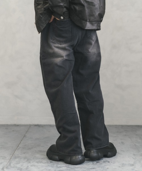 Shoowtime(ショウタイム)の「vintage washed knees switching denim pants / ビンテージウォッシュニースイッチデニムパンツ(デニムパンツ・メンズ・ブラック系/ブルー系・MEDIUM/X-LARGE/LARGE)」の8枚目の写真