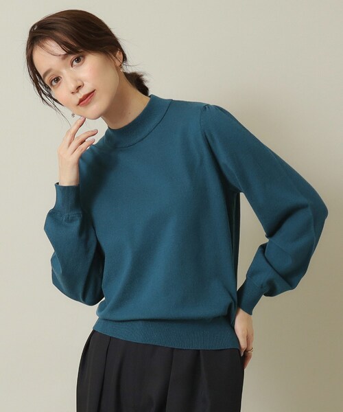 ITS'DEMO(イッツデモ)の「◆【吸湿発熱/薄手/マシンウォッシャブル】ハイネックニット(ニット/セーター・レディース・アイボリー/ブラック/サックスブルー/ブルーグリーン/ライトイエロー系・00)」の1枚目の写真