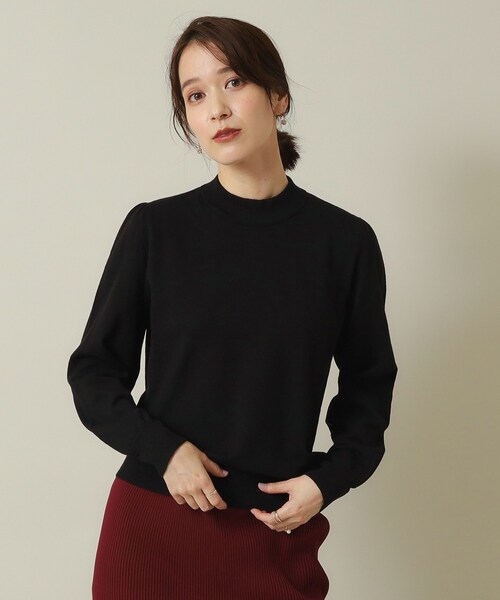 ITS'DEMO(イッツデモ)の「◆【吸湿発熱/薄手/マシンウォッシャブル】ハイネックニット(ニット/セーター・レディース・アイボリー/ブラック/サックスブルー/ブルーグリーン/ライトイエロー系・00)」の3枚目の写真