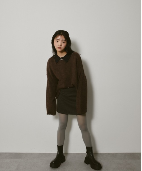 DRWCYS（ドロシーズ）の「ベルト付きスカートショーパン（スカート・レディース・ブラック/グレー・SMALL/MEDIUM）」の13枚目の写真