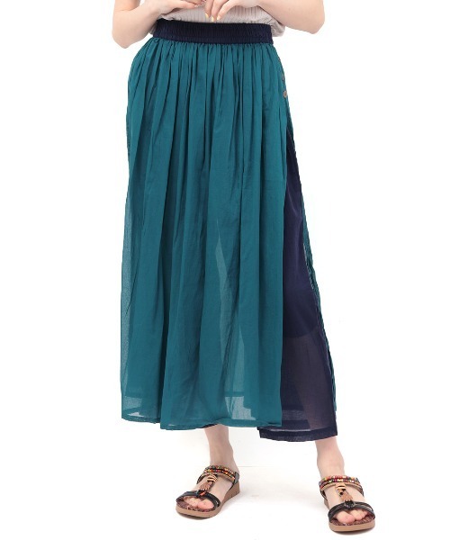 スカートパンツ アディダスゴルフ AG 一体型ぺチパンツ付きバイカラーニット