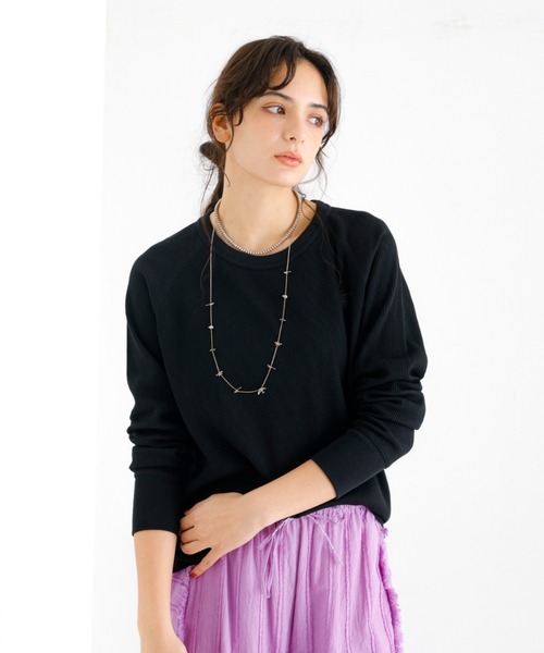 FRUIT OF THE LOOM（フルーツオブザルーム）の「【FRUIT OF THE LOOM】無地 サーマルロンTEE / ラグラン / 長袖（Tシャツ/カットソー・レディース・ホワイト/アイボリー/ブラック・M）」の17枚目の写真