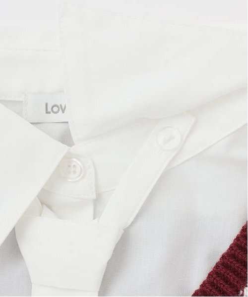 LOVETOXIC（ラブトキシック）の「レイヤードチルデンニット（ニット/セーター・キッズ・トップグレー/エンジ/ベージュ/アイボリー・L/M/S）」の14枚目の写真