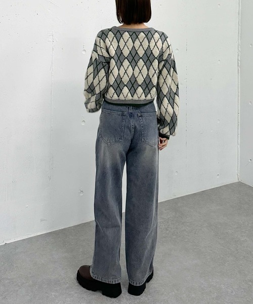 archives(アルシーヴ)の「アーガイルブークレJQニット(ニット/セーター・レディース・グレー/アイボリー/ネイビー・MEDIUM)」の19枚目の写真