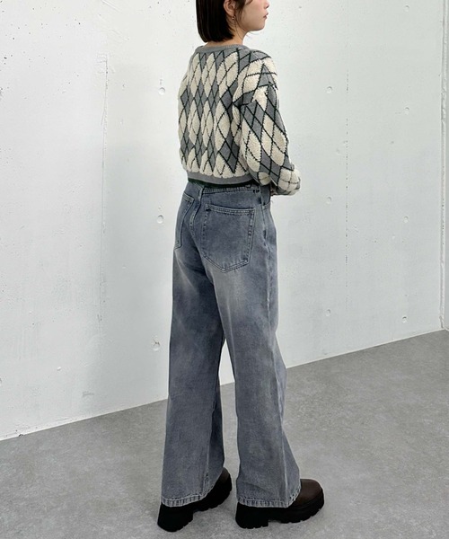 archives(アルシーヴ)の「アーガイルブークレJQニット(ニット/セーター・レディース・グレー/アイボリー/ネイビー・MEDIUM)」の18枚目の写真