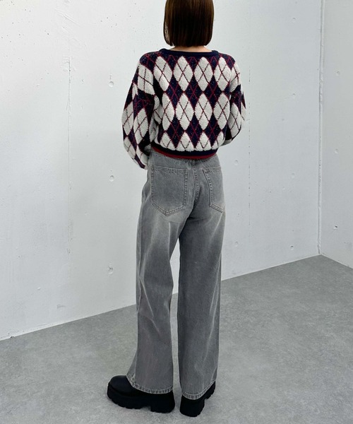 archives(アルシーヴ)の「アーガイルブークレJQニット(ニット/セーター・レディース・グレー/アイボリー/ネイビー・MEDIUM)」の11枚目の写真