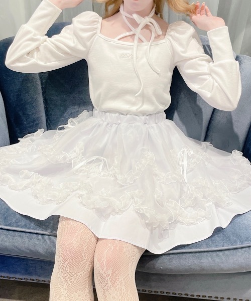 lilLilly（リルリリー）の「マルチニットパワショルトップス（ニット/セーター・レディース・ブラック/グレー/ピンク/ホワイト・FREE）」の5枚目の写真