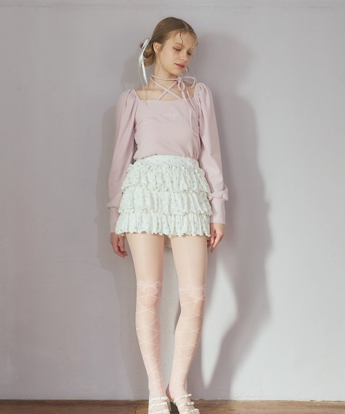 lilLilly（リルリリー）の「マルチニットパワショルトップス（ニット/セーター・レディース・ブラック/グレー/ピンク/ホワイト・FREE）」の10枚目の写真