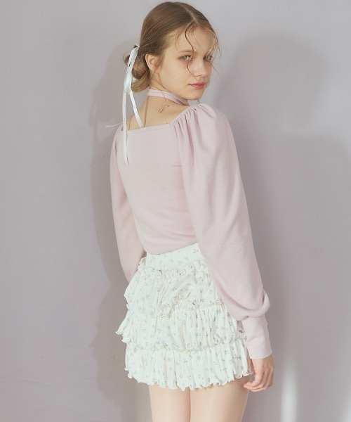 lilLilly（リルリリー）の「マルチニットパワショルトップス（ニット/セーター・レディース・ブラック/グレー/ピンク/ホワイト・FREE）」の12枚目の写真