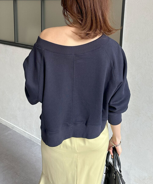 セール】ボートネックコード刺繍裏毛プルオーバー（Tシャツ