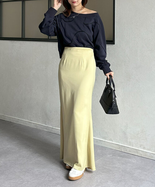 Thevon（ゼボン）の「ボートネックコード刺繍裏毛プルオーバー（Tシャツ/カットソー・レディース・グレー/オフホワイト/ネイビー・FREE）」の19枚目の写真