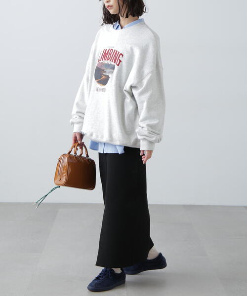 FREE'S MART（フリーズマート）の「ミラノリブフロントスリットナロースカート（スカート・レディース・ブラック/ブルー/グレー・FREE）」の6枚目の写真