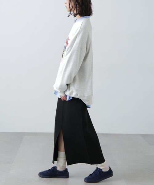 FREE'S MART（フリーズマート）の「ミラノリブフロントスリットナロースカート（スカート・レディース・ブラック/ブルー/グレー・FREE）」の7枚目の写真