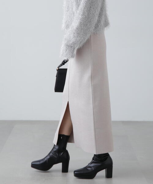 FREE'S MART（フリーズマート）の「ミラノリブフロントスリットナロースカート（スカート・レディース・ブラック/ブルー/グレー・FREE）」の12枚目の写真