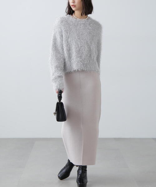 FREE'S MART（フリーズマート）の「ミラノリブフロントスリットナロースカート（スカート・レディース・ブラック/ブルー/グレー・FREE）」の16枚目の写真