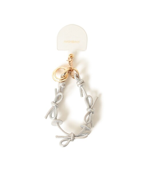 Ray BEAMS（レイビームス）の「【WEB限定】Hashibami / レザー リボン スマホハンドストラップ（スマホグッズ・レディース・ブラック/レッド/ライトブルー/シルバー/ワイン・ONE SIZE）」の5枚目の写真