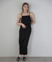【MINERTE】side tuck wrap style cami dress / サイドタックラップ風キャミワンピース