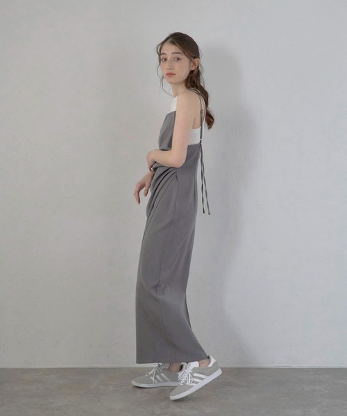 MINERTE】side tuck wrap style cami dress / サイドタック