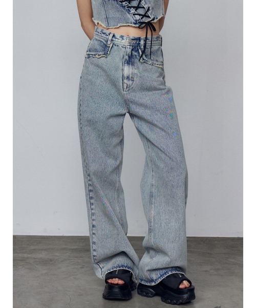 EMODA(エモダ)の「カットオフジャストウエストジーンズ(デニムパンツ・レディース・ブラック/ライトブルー/インディゴブルー・SMALL/MEDIUM)」の4枚目の写真