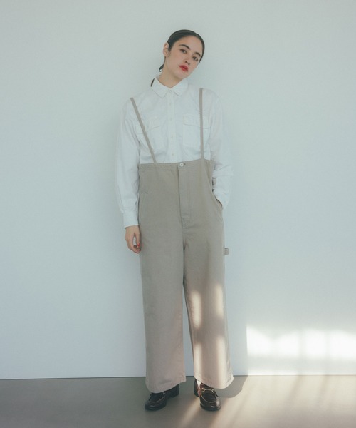 studio CLIP（スタディオクリップ）の「ストラップサロペット[プチ・プラスサイズあり]《CLIP denim》（サロペット/オーバーオール・レディース・ベージュ系その他/インディゴブルー/ブラック・FREE/ﾌﾘｰ(L)/PF）」の3枚目の写真