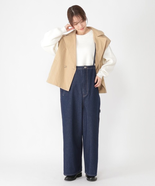 studio CLIP（スタディオクリップ）の「ストラップサロペット[プチ・プラスサイズあり]《CLIP denim》（サロペット/オーバーオール・レディース・ベージュ系その他/インディゴブルー/ブラック・FREE/ﾌﾘｰ(L)/PF）」の12枚目の写真