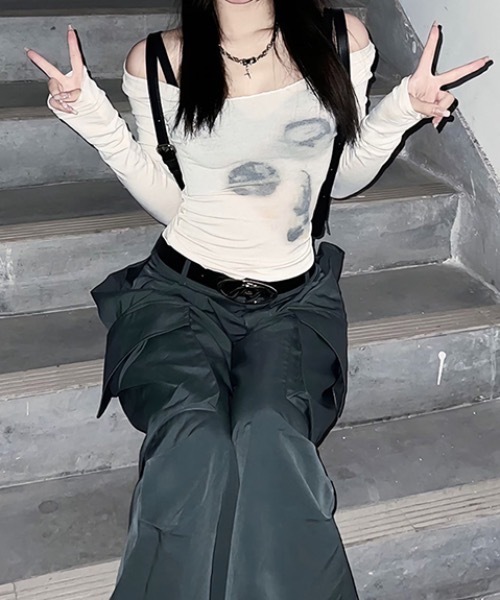 lilful（リルフル）の「Y2KニュアンスぼかしプリントシアーロンT（Tシャツ/カットソー・レディース・ホワイト・L/M）」の8枚目の写真