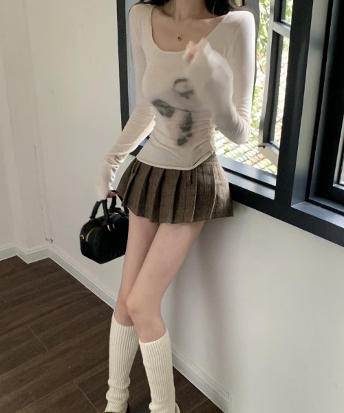 lilful（リルフル）の「Y2KニュアンスぼかしプリントシアーロンT（Tシャツ/カットソー・レディース・ホワイト・L/M）」の10枚目の写真