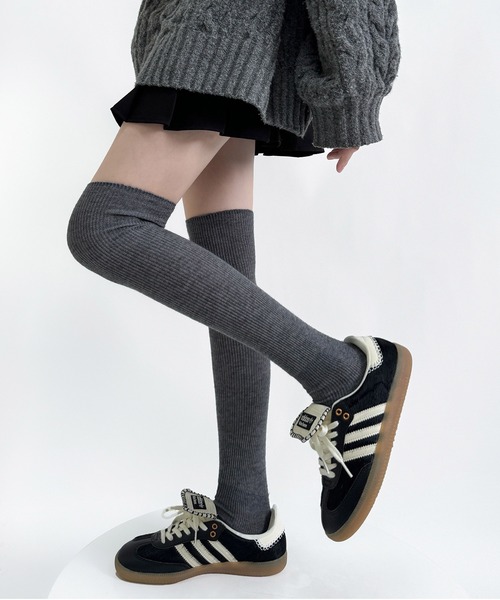 HALEY PESCA（ヘーリーペスカ）の「HALEY PESCA/ベーシックリブハイソックス（ソックス/靴下・レディース・ブラック/グレー/レッド/ホワイト/ブラウン・FREE）」の3枚目の写真